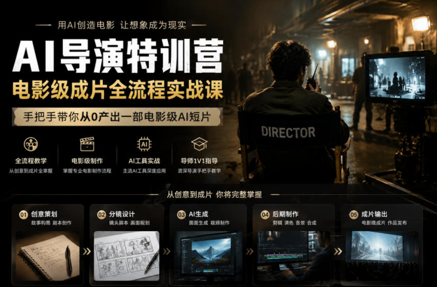 AI导演特训营，电影级成片全流程实战课，手把手带你从0产出一部电影级AI短片-niguangts