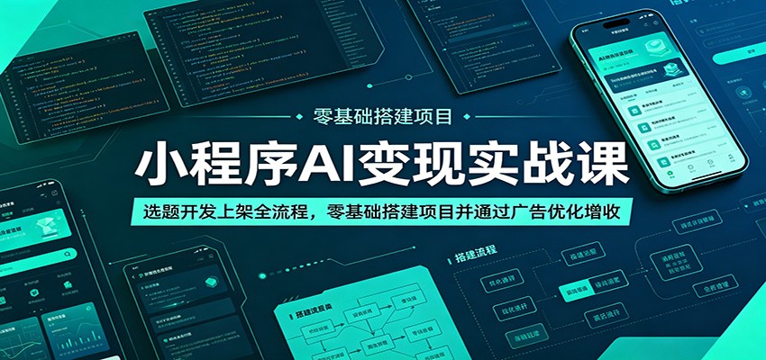 小程序AI变现实战课：选题开发上架全流程，零基础搭建项目并通过广告优化增收-niguangts