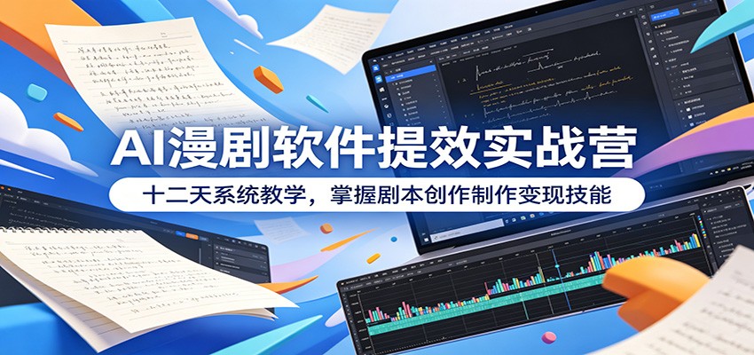 AI漫剧软件提效实战营：十二天系统教学，掌握剧本创作制作变现技能-niguangts