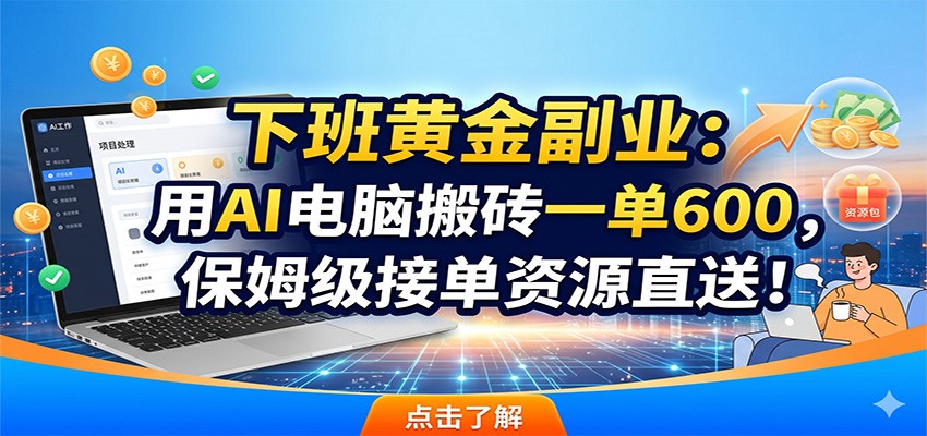 下班黄金副业：用AI电脑搬砖一单600，保姆级接单资源直送！-niguangts