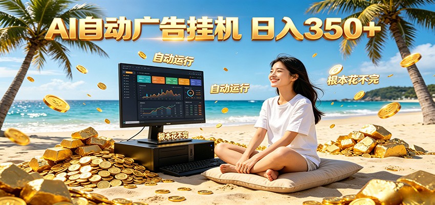AI自动广告挂机 日入350+ 真正做到躺赚式变现，根本花不完！-niguangts