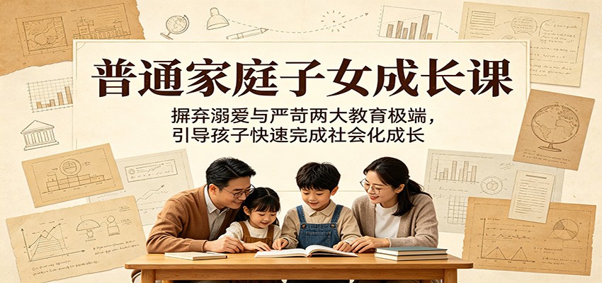 普通家庭子女成长课：摒弃溺爱与严苛两大教育极端，引导孩子快速完成社会化成长-niguangts