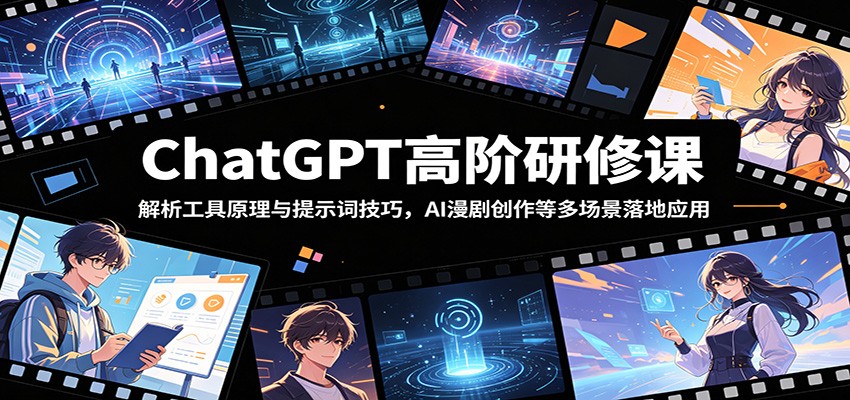 ChatGPT高阶研修课：解析工具原理与提示词技巧，AI漫剧创作等多场景落地应用-niguangts