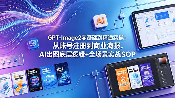 GPT-Image2零基础到精通实操：从账号注册到商业海报，AI出图底层逻辑+全场景实战SOP-niguangts