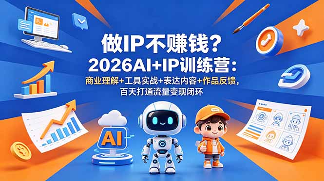做IP不赚钱？2026AI+IP训练营：商业理解+工具实战+表达内容+作品反馈，百天打通流量变现闭环-niguangts