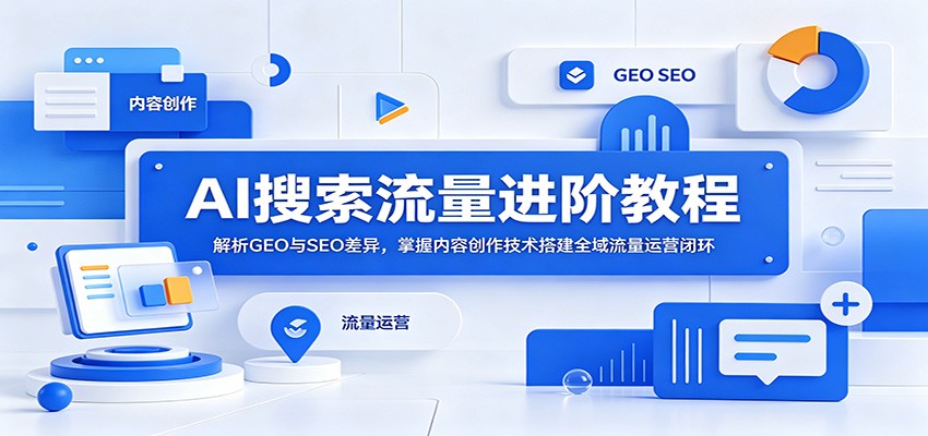 AI搜索流量进阶教程：解析GEO与SEO差异，掌握内容创作技术搭建全域流量运营闭环-niguangts