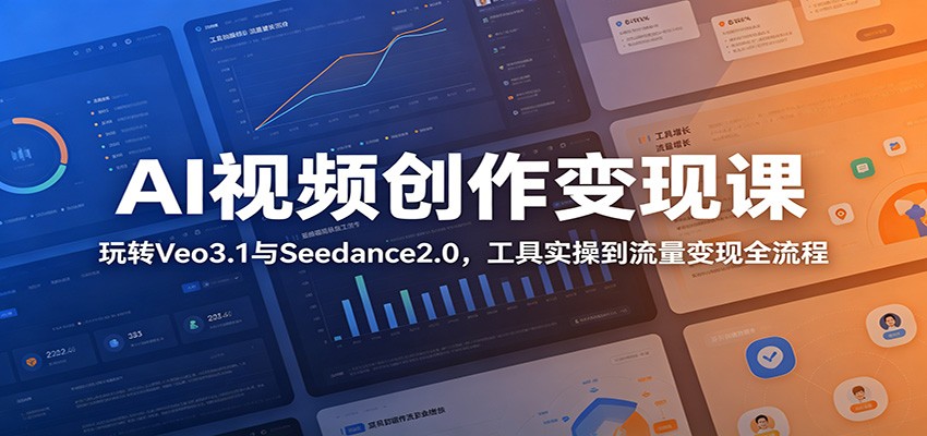 AI视频创作变现课：玩转Veo3.1与Seedance2.0，工具实操到流量变现全流程-niguangts