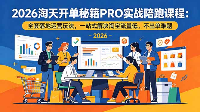 2026淘天开单秘籍PRO实战陪跑课程：全套落地运营玩法，一站式解决淘宝流量低、不出单难题-niguangts