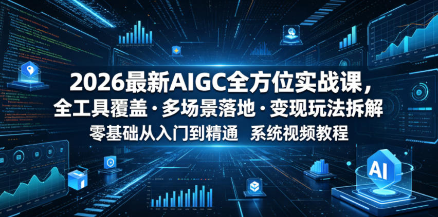 2026最新AIGC全方位实战课，全工具覆盖・多场景落地・变现玩法拆解，零基础从入门到精通系统视频教程-niguangts
