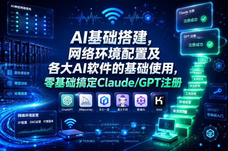 AI基础搭建，网络环境配置及各大AI软件的基础使用，零基础搞定Claude/GPT注册-niguangts