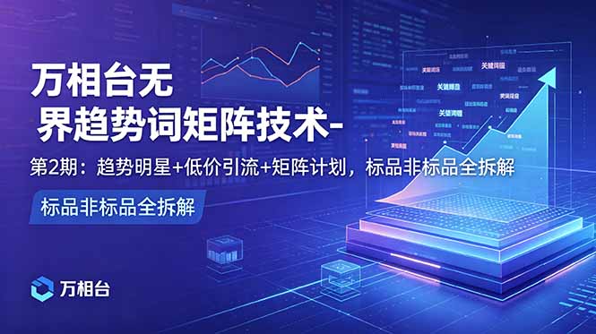 万相台无界趋势词矩阵技术-第2期：趋势明星+低价引流+矩阵计划，标品非标品全拆解-niguangts