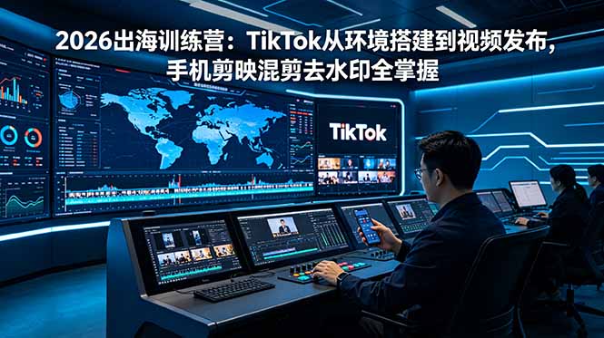 2026出海训练营：TikTok从环境搭建到视频发布，手机剪映混剪去水印全掌握-niguangts