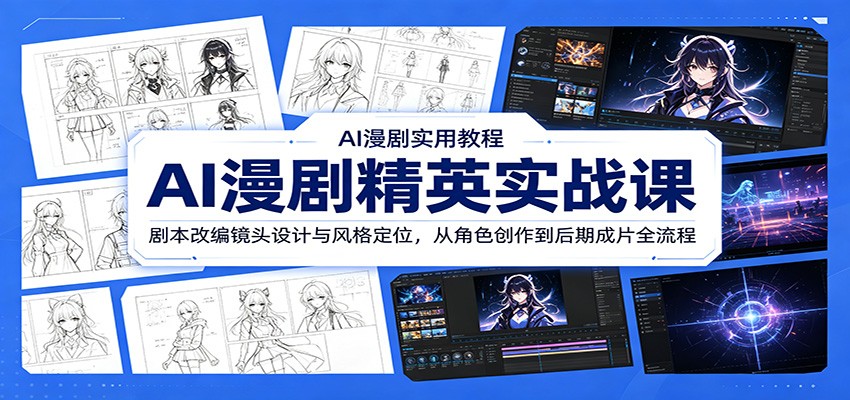 AI漫剧精英实战课：剧本改编镜头设计与风格定位，从角色创作到后期成片全流程-niguangts