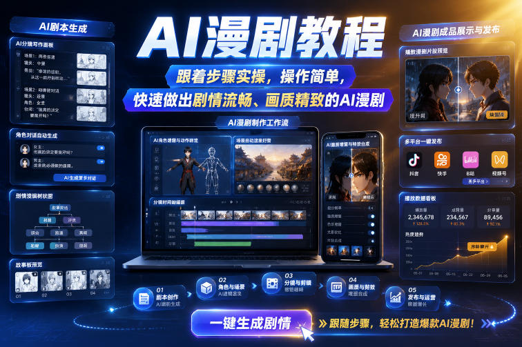 AI漫剧教程，跟着步骤实操，操作简单，快速做出剧情流畅、画质精致的AI漫剧-niguangts