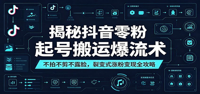 揭秘抖音零粉起号搬运爆流术：不拍不剪不露脸，裂变式涨粉变现全攻略-niguangts