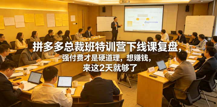 拼多多总裁班特训营下线课复盘，强付费才是硬道理，想賺钱，来这2天就够了-niguangts