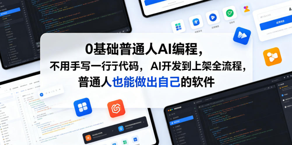 0基础普通人AI编程，不用手写一行代码，AI开发到上架全流程，普通人也能做出自己的软件-niguangts