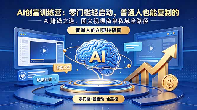 AI创富训练营：零门槛轻启动，普通人也能复制的AI赚钱之道，图文视频商单私域全路径-niguangts