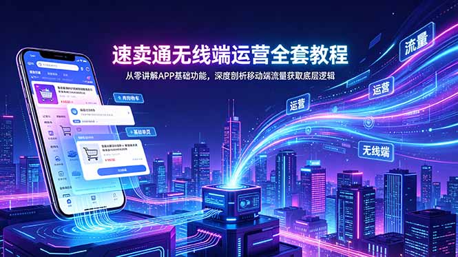 速卖通无线端运营全套教程，从零讲解APP基础功能，深度剖析移动端流量获取底层逻辑-niguangts