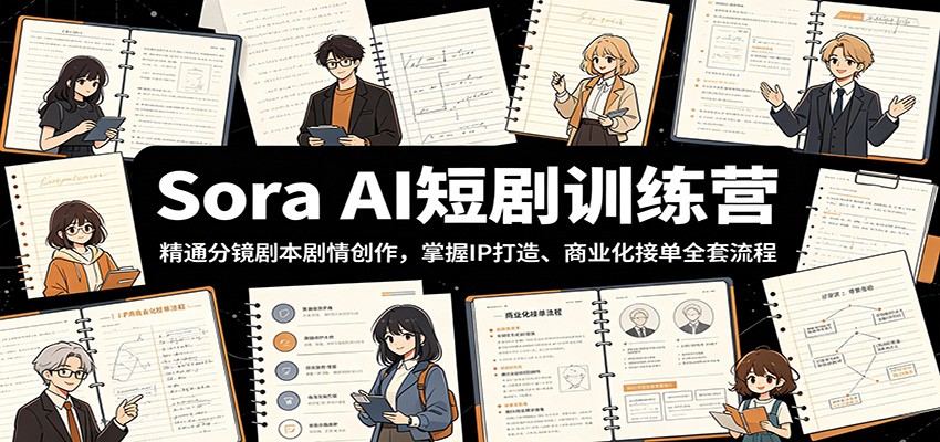 Sora AI短剧训练营：精通分镜剧本剧情创作，掌握IP打造、商业化接单全套流程-niguangts