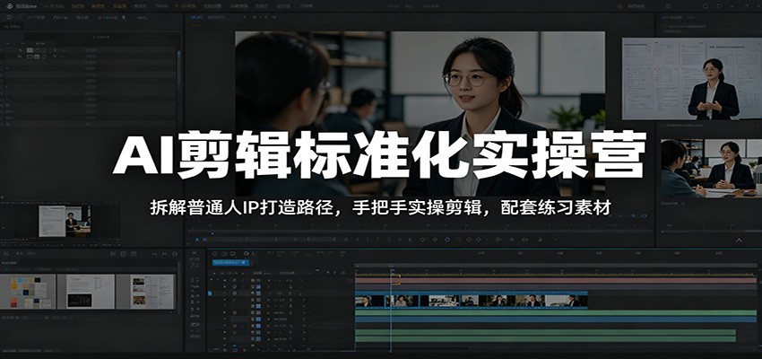 AI剪辑标准化实操营：拆解普通人IP打造路径，手把手实操剪辑，配套练习素材-niguangts