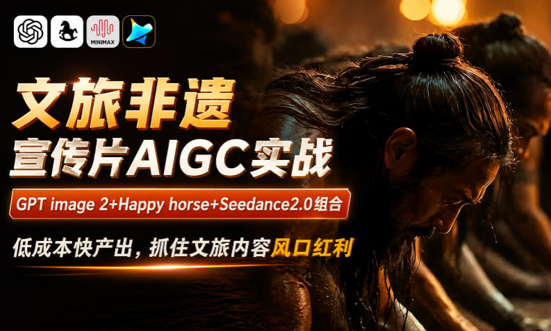 文旅非遗宣传片AIGC实战，GPT image 2+Happy horse+Seedance2.0组合，低成本快产出，抓住文旅内容风口红利-niguangts