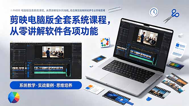 剪映电脑版全套系统课程，从零讲解软件各项功能，结合海量实战案例培养专业剪辑思维-niguangts