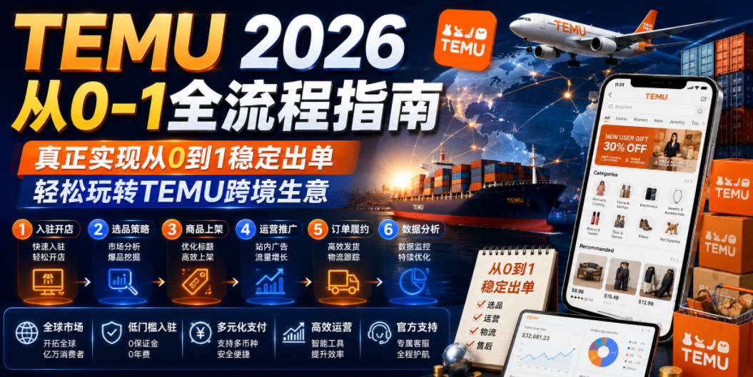 TEMU 2026从0-1全流程指南，真正实现从0到1稳定出单，轻松玩转TEMU跨境生意-niguangts