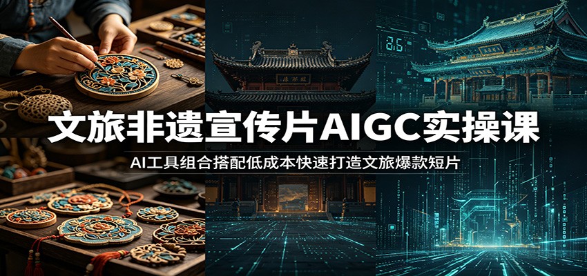 文旅非遗宣传片AIGC实操课：AI工具组合搭配低成本快速打造文旅爆款短片-niguangts