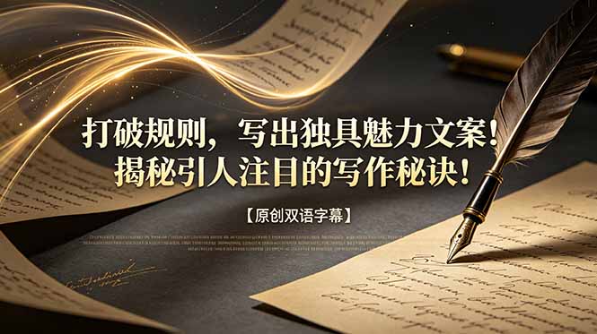 打破规则，写出独具魅力文案！揭秘引人注目的写作秘诀！【原创双语字幕】-niguangts
