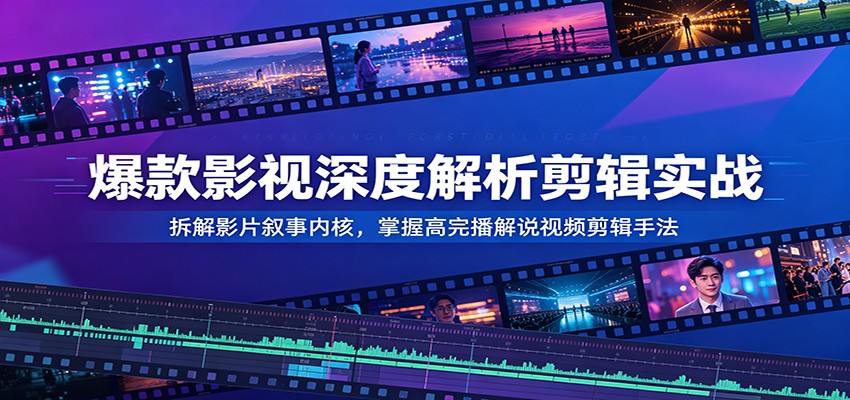 爆款影视深度解析剪辑实战：拆解影片叙事内核，掌握高完播解说视频剪辑手法-niguangts
