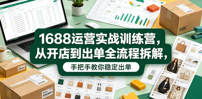 1688运营实战训练营，从开店到出单全流程拆解，手把手教你稳定出单(更新0620)-niguangts