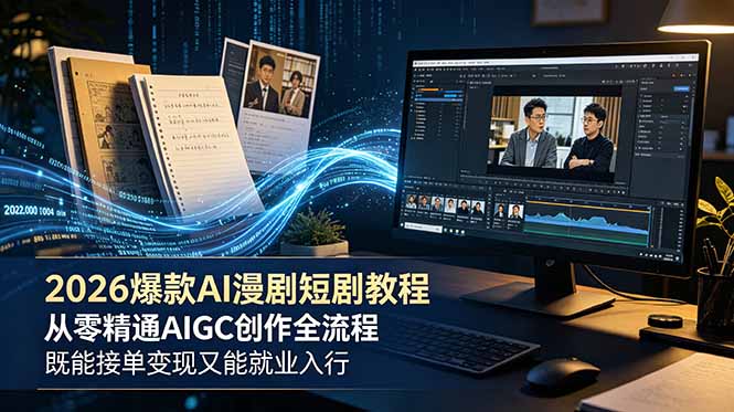 2026 爆款 AI 漫剧短剧教程 从零精通 AIGC 创作全流程 既能接单变现又能就业入行-niguangts