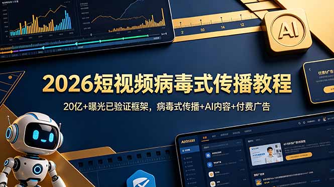 2026短视频病毒式传播教程：20亿+曝光已验证框架，病毒式传播+AI内容+付费广告-niguangts