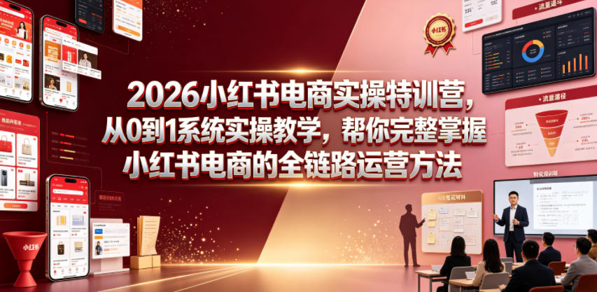 2026小红书电商实操特训营，从0到1系统实操教学，帮你完整掌握小红书电商的全链路运营方法-niguangts