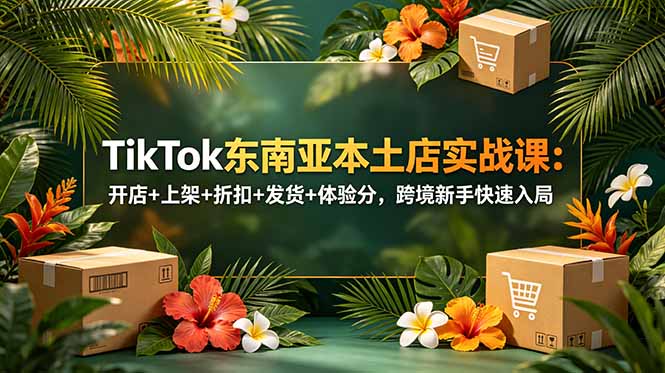 TikTok东南亚本土店实战课：开店+上架+折扣+发货+体验分，跨境新手快速入局-niguangts