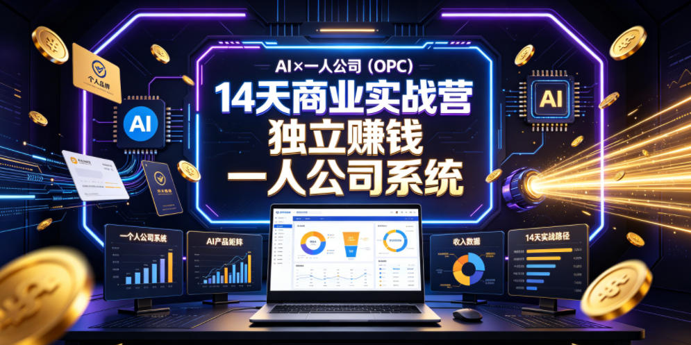 AI×一人公司(OPC)14天商业实战营，用AI帮你搭建一个属于你自己的、能独立賺钱的一人公司系统-niguangts
