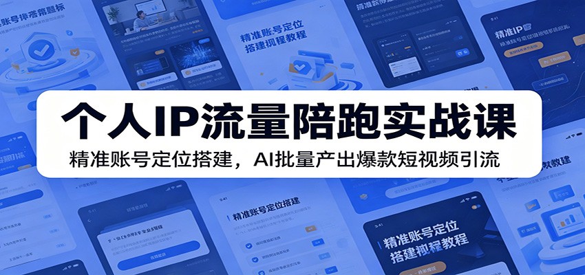 个人IP流量陪跑实战课：精准账号定位搭建，AI批量产出爆款短视频引流-niguangts