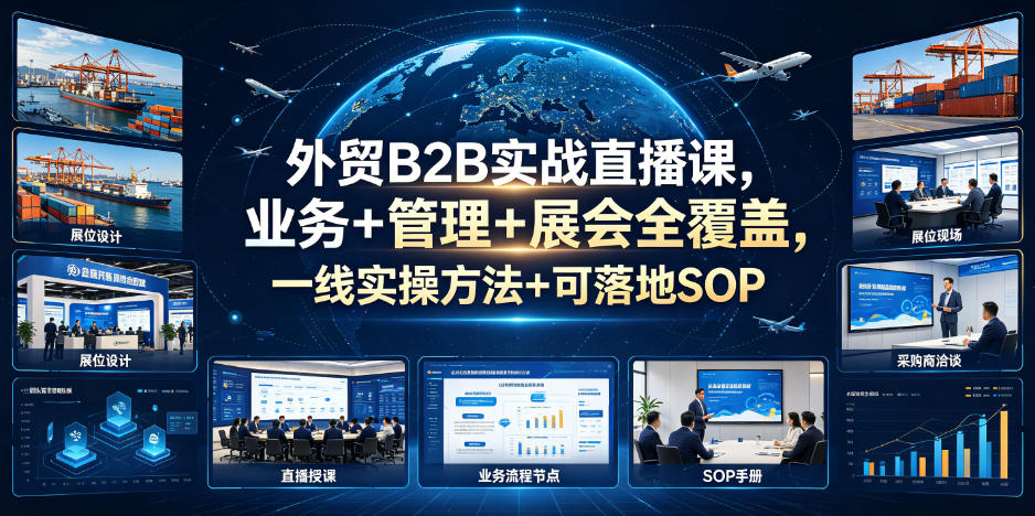 外贸B2B实战直播课，业务+管理+展会全覆盖，一线实操方法+可落地SOP-niguangts