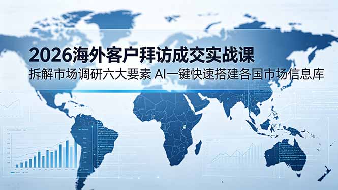 2026海外客户拜访成交实战课：拆解市场调研六大要素，AI一键快速搭建各国市场信息库-niguangts