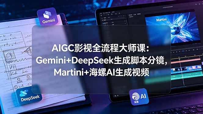 AIGC影视全流程大师课：Gemini+DeepSeek生成脚本分镜，Martini+海螺AI生成视频-niguangts