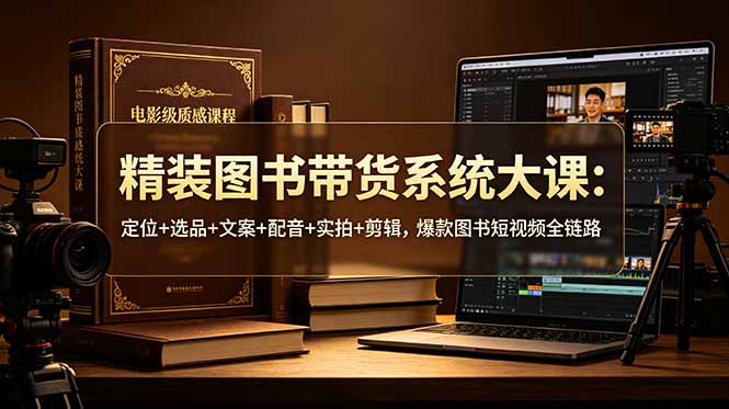 精装图书带货系统大课：定位+选品+文案+配音+实拍+剪辑，爆款图书短视频全链路-niguangts