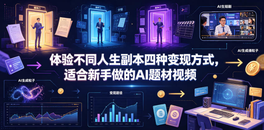 体验不同人生副本四种变现方式，适合新手做的AI题材视频-niguangts