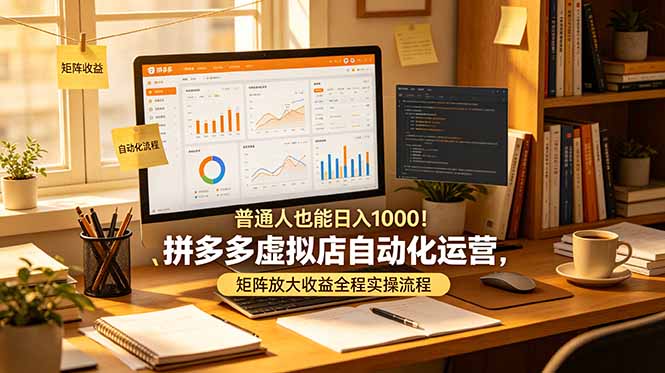 普通人也能日入 1000！拼多多虚拟店自动化运营，矩阵放大收益全程实操流程-niguangts