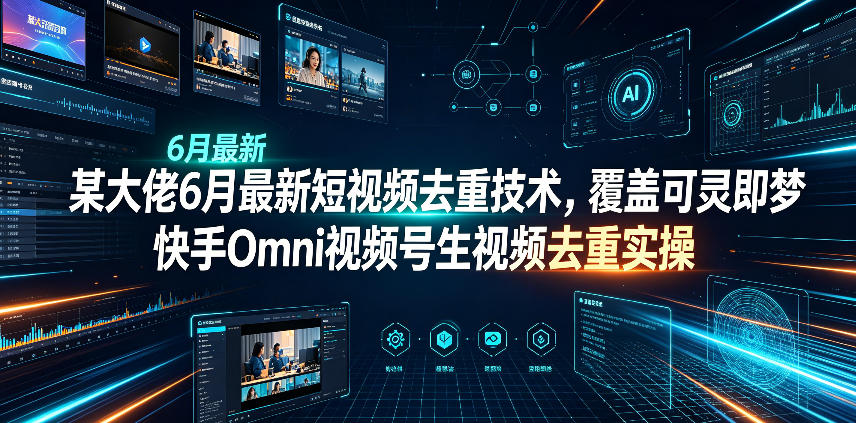 某大佬6月最新短视频去重技术，覆盖可灵即梦快手Omni视频号生视频去重实操-niguangts