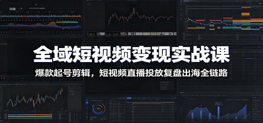 全域短视频变现实战课：爆款起号剪辑，短视频直播投放复盘出海全链路-niguangts