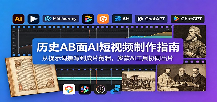 历史AB面AI短视频制作指南：从提示词撰写到成片剪辑，多款AI工具协同出片-niguangts