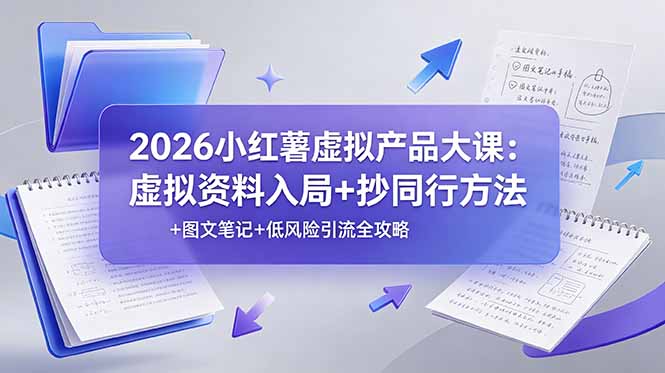 2026小红薯虚拟产品大课：虚拟资料入局+抄同行方法+图文笔记+低风险引流全攻略-niguangts