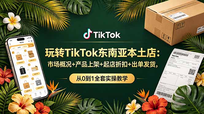 玩转TikTok东南亚本土店：市场概况+产品上架+起店折扣+出单发货，从0到1全套实操教学-niguangts