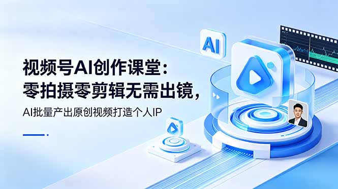 视频号AI创作课堂：零拍摄零剪辑无需出镜，AI批量产出原创视频打造个人IP-niguangts